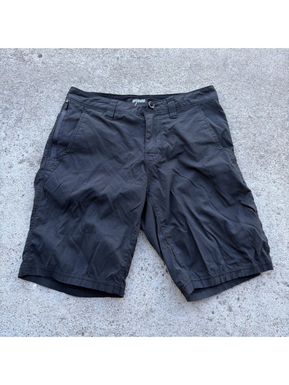 Off The Grid Shorts Mens 28 Black Over N Out Stretch Hiking Casual Outdoor
